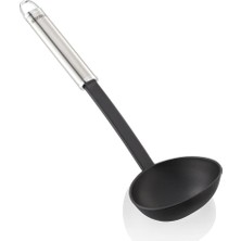 Leifheit Kepçe 32 cm Naylon Sterling Serisi, Paslanmaz Çelik ve Naylondan Çorba Kepçesi, Çiziks