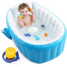 Bebek Şişme Küvet, Pawsky Taşınabilir Bebek Küçük Çocuk Banyo Küveti Kaymaz Seyahat Küvet