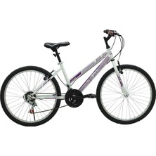 Bisiklet Vision Tec Eros 24" Jant 21 Vites Kadın Dağ Bisikleti Beyaz - Lila &amp; Vitesli Bisiklet