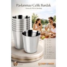 Transformacion 9'lu Paslanmaz Çelik Bardak Seti 210 Ml, Kırılmaz Hafif Kamp &amp; Piknik Bardağ�
