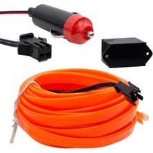 Araç Içi Neon Turuncu 5 Metre Ip LED Aydınlatma / Çakmaklık Girişli Şerit Işık