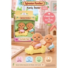 Toyfest Sylvanian Families Kaniş Ikizler 5425 2 Bebek Figür ve Sarı Oyuncak Araba Seti ~5 cm
