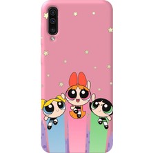 Happy Trend Samsung Galaxy A70 ile Uyumlu Pembe, Puff Girl Power Desenli, Içi Kadife Silikon Telefon Kılıfı PUFFGIRLPOWER_191