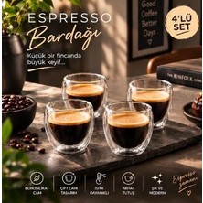 Hvc Ticaret 4 Adet Çift Cidarlı Espresso Bardağı 80 ml