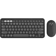 Happy Trend Çift Cihaz Bağlantı Özellikli Klavye ve Mouse Set 2.4g+Bt Kablosuz Siyah KM902