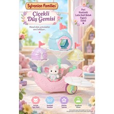 Toyfest Sylvanian Families Çiçekli Düş Gemisi 5827 Peri Kostümlü Latte Kedi Bebek Figürlü Oyun Seti