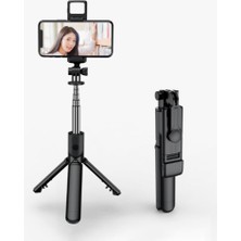 Happy Trend Kendiliğinden LED Işıklı Kumandalı Uzayabilen Selfie Çubuğu, Masa Üstü Tripod