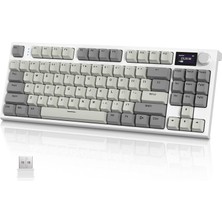 Happy Trend Kablosuz Mekanik Klavye, Gaming Klavye Conta Montajlı, 3 Mod (2.4ghz/bluetooth/type C) Apex Pro Tkl Rgb 75% Oyuncu Klavyesi, Tft Renkli Ekran, Topuz, Hot Swappable Doğrusal Anahtar