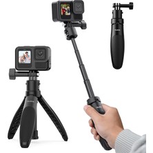 Happy Trend Telesın Aksiyon Kamerası Mini Tripod Selfie Çubuğu | Kompakt ve Taşınabilir, Hızlı Çıkarılabilir Selfie Stick, Gopro, Osmo Action, INSTA360 Aksiyon Kameraları ile Uyumlu, 40 Cm, S1-Mnp-02
