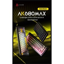 Happy Trend Manyetik Switch, 3000MAH Batarya 8000 Hz KABLOLU-1000 Hz Polling Rate Kablosuz Manyetik Klavye Rgb Arkadan Aydınlatmalı Özelleştirilebilir Tuşlar (AK680 Max - Siyah Sarı)