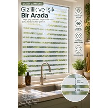 Deconitte Statik Cam Filmi 60X100CM Çizgili Buzlu Desen Yapışkansız Buzlu Cam Filmi Pencere Kaplama, Kumlama