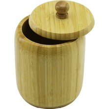 Varsoph No-10 Ahşap - Bambu Şekerlik Kapaklı Çap: 9cm Derinlik: 10.5cm (5468)
