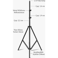 Happy Trend 2.1m Ayarlanabilir Tripod Telefon Standı – 360° Dönebilen Başlık, Üstten Çekim & Dikey/yatay Kullanım, Katlanabilir Tasarım, Telefon Tutucu Dahil