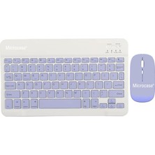 Happy Trend Bluetooth Klavye ve Mouse Set - Mor AL3476