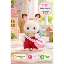 Toyfest Sylvanian Families Chocolate Rabbit Baby 5405 Şapka Çantalı Tavşan Bebek Figürü 5