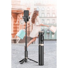 Happy Trend Kablosuz Bluetooth Uzaktan Kumandalı, 360° Döner Başlıklı, 215-730 mm Ayarlanabilir, Ios ve Android Uyumlu, Alüminyum Alaşımlı Hafif Taşınabilir Tripod | Q12