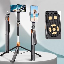 Happy Trend 3 Eksen Anti Shake Stabilizasyonlu Selfie Çubuğu Tripod 170 cm Uzatılabilir Alüminyum Gövde 10 M Bluetooth Kumanda 360° Ayar 1/4 Vida Kamera Vlog Canlı Yayın | NP-L6S
