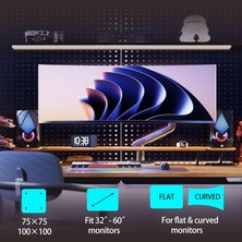 Happy Trend Ergonomic Düz/ultra Geniş/kavis Monitörler Için Oyun Monitörü Kolu, 32 Inç Ila 60 Inç, Ağır Hizmet Monitörü Standı 20 Kg'a Kadar, Vesa 75/100 Monitör Montajı (Mor)
