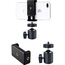 Happy Trend Saywın Çift Girişli Telefon Tutuculu Tripod Slr Kamera Için 360 Derece Dönebilen Metal Mafsal Aparatı 1/4