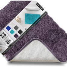 Clara Clark Banyo Halıları, Ultra Yumuşak Tüylü Banyo Halıları - Banyo Için Banyo Paspası, Makinede Yıkama, Kaymaz Arka Kauçuk, 81 x 121 Cm, Patlıcan Banyo Halısı Seti