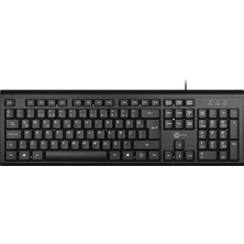Happy Trend USB Kablolu Türkçe Q Klavye - Qwerty Türkçe Tuş Dizilimi, Sayısal Tuş Takımına Sahip, Sıvı Dökülmelerine Dayanıklı, Ayarlanabilir Yükseklik, Win, Mac, Linux ile Uyumlu Klavye Siyah