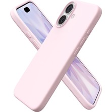 Happy Trend iPhone 17 Ile Uyumlu Lansman Kılıf Ince Sıvı Silikon 3 Katmanlı Tam Kaplamalı Yumuşak Jel Kauçuk Telefon Kılıfı (Pembe)