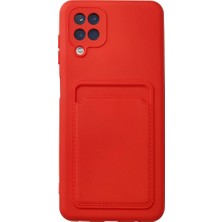 Pamukia Samsung Galaxy A12 Kılıf Kelvin Kartvizitli Silikon - Kırmızı