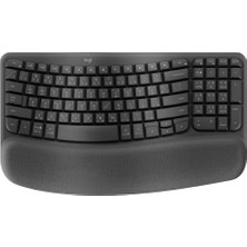 Happy Trend Kablosuz Ergonomik Klavye, Dolgulu Bilek Desteği, Konforlu Doğal Dokunma, Easy-Switch, Bluetooth, Logi-Bolt Alıcısı, Multi-Os, Windows/mac Için