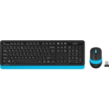 Happy Trend Tech FG1010 2.4g Q Türkçe Fn-Multimedya Klavye+Optik 2000DPI Mouse Siyah/mavi Kablosuz Set