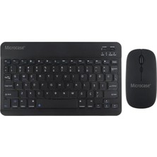 Happy Trend Tablet ve Telefonlar Için Türkçe Q Bluetooth Klavye ve Mouse Set - AL3476 (Siyah)