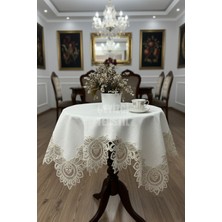 Fransız Dantelli Keten Fiskos, Gardenya Kumaş Fiskos 100X100CM