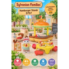 Toyfest Sylvanian Families Hamburger Standı 5757 Latte Kedi Baba Figürlü Motosiklet Seti 8,5 cm