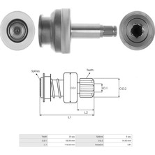 M191X67585 Mitsubishi Marş Dişlisi 20 Dıs (9 Dıs) Mitsubishi Canter 60 - 75 3.9 Td (M8T80071 - M8T85071 - M8T81671) (Dıslı Kafası Yok)