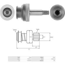M191X68271 Mitsubishi Marş Dişlisi 20 Dıs (11 Dıs) Isuzu 4jb1 / Kobelco SK60 - SK70 (M8T80373) (Dıslı Kafası Yok)