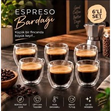 Hvc Ticaret 6 Adet Çift Cidarlı Espresso Bardağı 80 ml