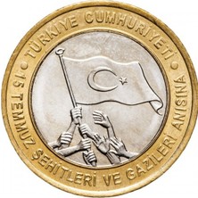 Yuonis Art 1 Türk Lirası - 15 Temmuz Şehitleri ve Gazileri Anısına - 2016