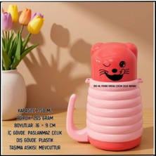 Savex Uyguna-Yakala 350 ml Pembe Emojili Çocuk Çelik MATARA-ERM.257