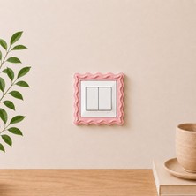 Nebron 3 Adet Dalga Desenli Priz ve Anahtar Çerçevesi Yapışkanlı 3 Adet Şık Tasarım Standart Ölçü 8.4 cm Iç Çap