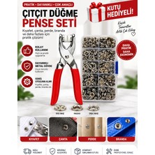 Tasarım Evi Paslanmaz Çelik Çıtçıt ve Pense Seti Metal Çıt Çıt Makinesi Kırmızı Renkli Dayanıklı Malzeme Türkiye Menşeli