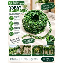 Tasarım Evi 7.5 Metre Tel Yaprak Doğalgaz Borusu Süsü Şerit Yapay Taç Sarmaşık Çiçek Süs
