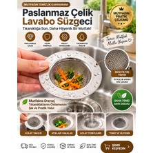 Tasarım Evi Tüm Lavabolara Uygun Paslanmaz Çelik Lavabo Süzgeci 7,5 cm Evye Süzgeç