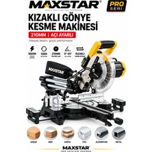 Maxstar 1800W Kızaklı Gönye Kesme Makinesi 210MM Yüksek Devir 45° Açı Ayarlı Gönye Ahşap Testeresi