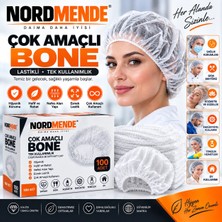 Pamukia Çok Amaçlı Lastikli Bone 100 Adet – Hijyenik Tek Kullanımlık Saç Bonesi