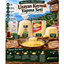 Uzayan Kuymak Yapma Seti 4'lü – Mısır Unu, Tel Peynir, Tereyağı ve Hediyelik Çay