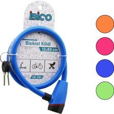 Varsoph Anahtarlı Plastik Kafa Bisiklet Kilit Çelik Tel Renkli Kılıf 12MMX80CM (5468)