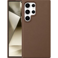 Uray Store Samsung Galaxy S24 Ultra Kılıf First Silikon - Kahverengi