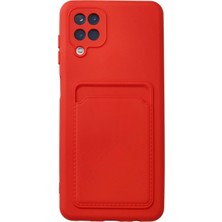 Uray Store Samsung Galaxy A12 Kılıf Kelvin Kartvizitli Silikon - Kırmızı