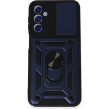 Uray Store Samsung Galaxy M34 5g Kılıf Pars Lens Yüzüklü Silikon - Lacivert