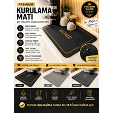 Tasarım Evi Bulaşık Kurutma Örtüsü Siyah Tezgah Üstü Bulaşık Matı Süper Emici Bulaşıklık