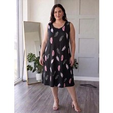Emeliya Moda Emeliyamoda Büyük Beden Kalın Askılı Esnek Anne Elbise